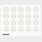 Lente Bloemige Monogram Huwelijk Ronde Sticker (Vel)