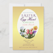 Lente Bloemige Paaseierenjacht Elegante Uitnodigin Kaart (Voorkant)