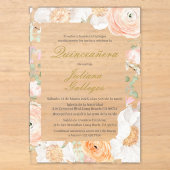 Lente bloemige Quinceanera uitnodiging (Voorkant)