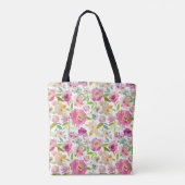 Lente Bloemige Roze Blos Tote Bag (Achterkant)