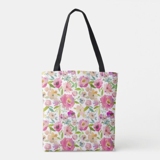 Lente Bloemige Roze Blos Tote Bag (Achterkant)