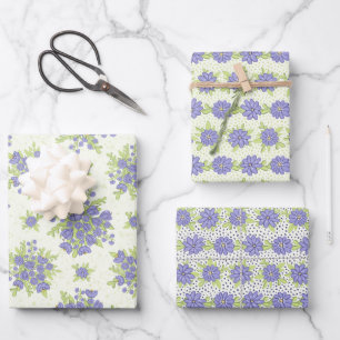 Lente Bloemige Sering Paarse Bloemen Inpakpapier Vel