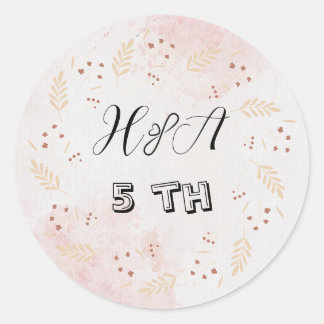 Lente Bloemige Trouwdag | Elegante Moderne Huwelij Ronde Sticker