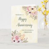 Lente Bloemige Vrienden Huwelijksverjaardag Kaart (Gele Bloem)