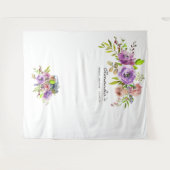 Lente Bloemige Waterverf Bruidsdouche Fotohokje Wandkleed (Voorkant (horizontaal))