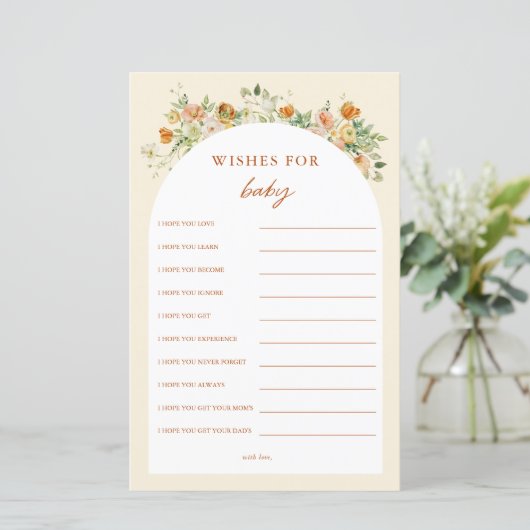 Lente Bloemige Wensen Voor Baby Shower (Staand voorkant)