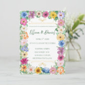 Lente Bloemige Wilde Bloem Bruiloft Uitnodiging (Staand voorkant)