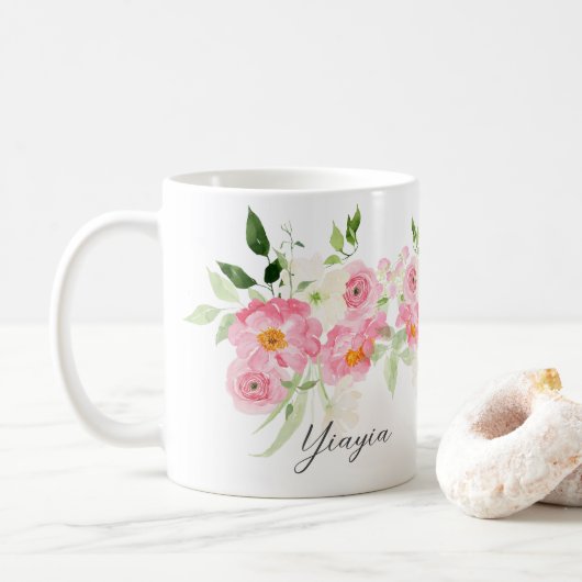 Lente Bloemige Yiayia Koffiemok (Met donut)