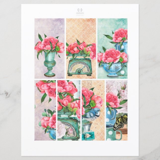 Lente bloemistuin Romantische scrapbookelementen (Voorkant)