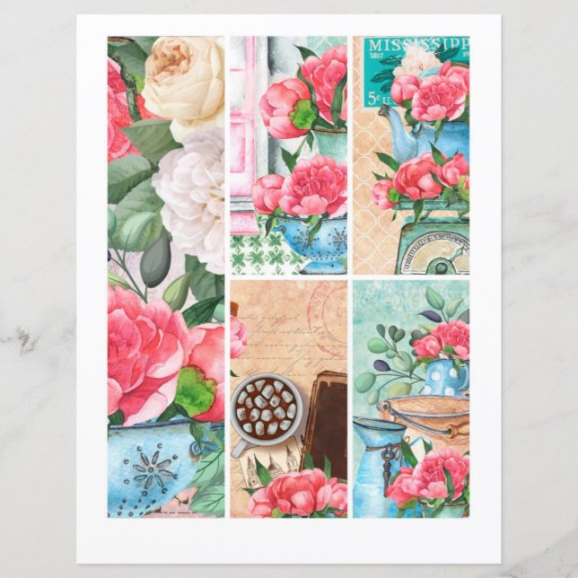 Lente bloemistuin Romantische scrapbookelementen (Voorkant)
