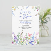 Lente Bloemliefde in Bloei Bruidsbruiloft Kaart (Staand voorkant)