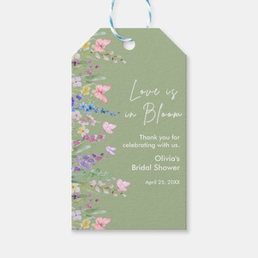 Lente Bloemliefde in Bloei Bruiloft Feest  Cadeaulabel (Voorkant)