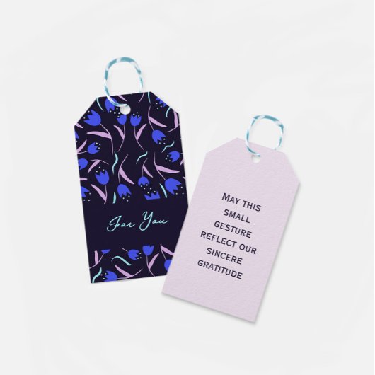 Lente Bloemmotief Lila Cadeaulabel