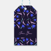 Lente Bloemmotief Lila Cadeaulabel (Voorkant)