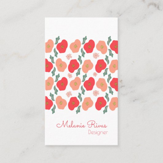 Lente Bloempatroon Ontwerper Visitekaartje (Voorkant)