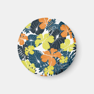 Lente Bloemrijk: Vintage Bloemtextuur Magneet