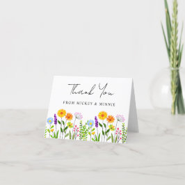 Lente Bloemrijke Elegante Trouw Bedankkaart