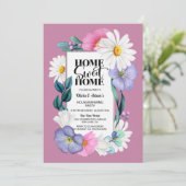 Lente Bloemrijke Thuis Thuis Thuis Verwarmingsfees Kaart (Staand voorkant)