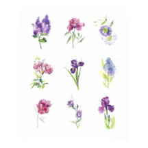 Lente Bloemstilleven Watercolor Muurkunst