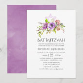 Lente Bloemstuk Bat Mitzvah Kaart (Voorkant / Achterkant)