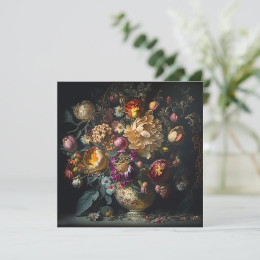 Lente Bloemstuk Bruiloft Uitnodiging (Staand voorkant)