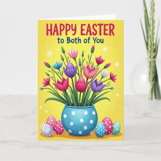 Lente Bloemstuk Pasen Kaart (Voorkant)