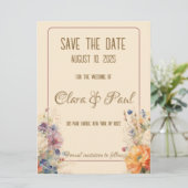Lente bloemstuk save the date (Staand voorkant)
