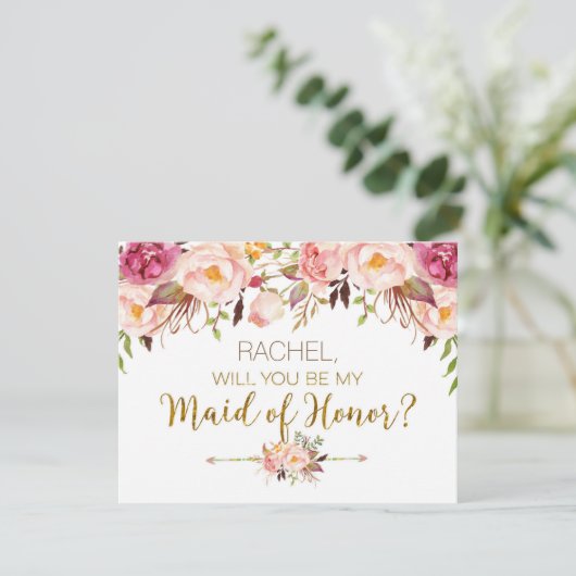 Lente Bloemstuk Wil Je Mijn Getuige Zijn Kaart (Staand voorkant)