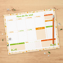 Lente Bloemstukken Wekelijks Maandag Start Planner Notitieblok