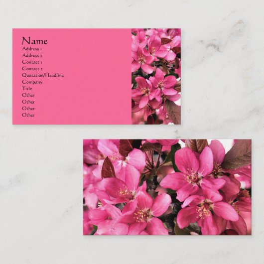 Lente bloesbloem visitekaartje (Voorkant / Achterkant)