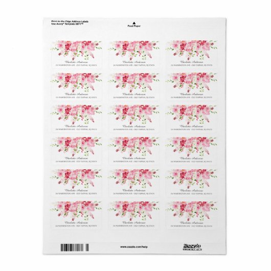 Lente Bloesem Bloem Bruiloft Label (Full Sheet)