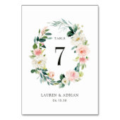 Lente Bloesem Bloemenkrans Bruiloft Tafelnummer (Voorkant)