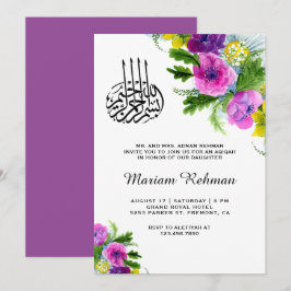 Lente Bloesem Bloesem Baby Meisje Aqiqah Kaart