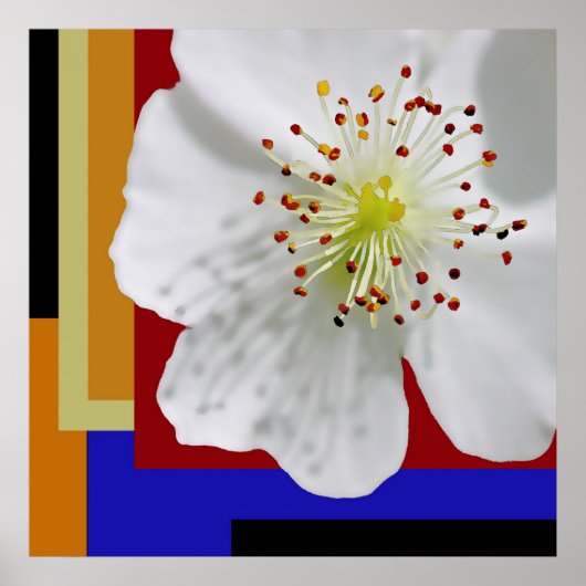 Lente Bloesem Modern Abstract Bloem Schilderij Poster (Voorkant)