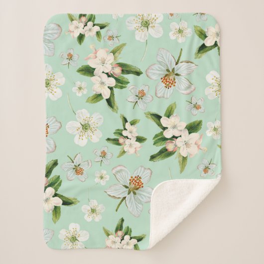  lente bloesem patroon sherpa deken (Voorkant)
