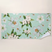  lente bloesem patroon strandlaken (Voorkant)