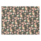 Lente Bloesem Perzik Waterverf Bloemstuk Aangepast Tafelkleed (Voorkant (Horizontaal))