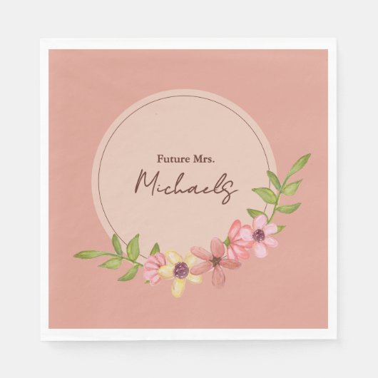 Lente Bloesem Roze Botanische Bloemige Mooie Feest Servet (Voorkant)