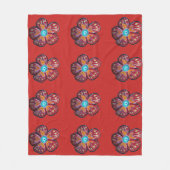 Lente bloesem tekening fleece deken, medium (Voorkant)