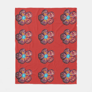 Lente bloesem tekening fleece deken, medium