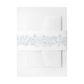 Lente bloesem wijnvlinders wit blauw bruiloft uitnodigingen wikkel (Voorkant Voorbeeld)