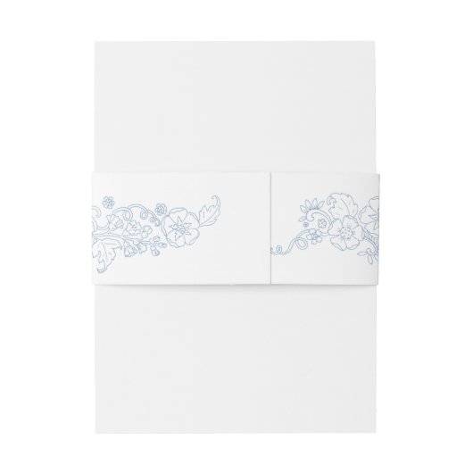 Lente bloesem wijnvlinders wit blauw bruiloft uitnodigingen wikkel (Achterkant Voorbeeld)