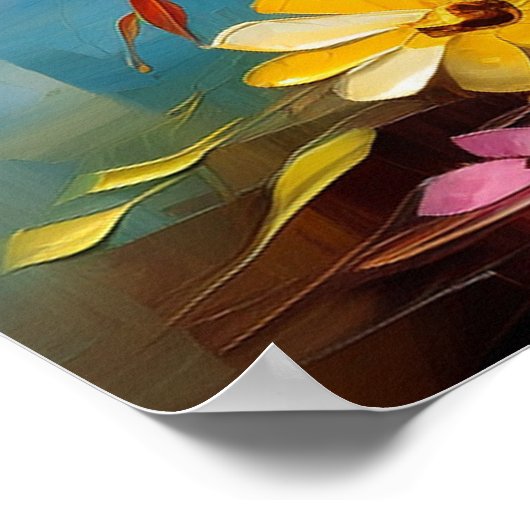 Lente Bloesems in Bloei, Bloem Arrangement Kunst Poster (Hoek)