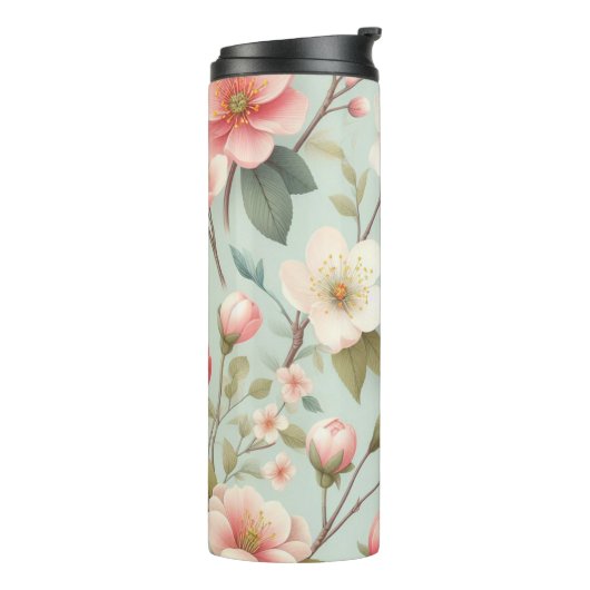 Lente Bloesems in Robins Ei Blauw Thermosbeker (Gedraaid links)