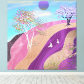 Lente bloesems Landschap Canvas Afdruk (Insitu (Houten vloer))