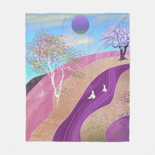 Lente bloesems Landschap Fleece Deken (Voorkant)