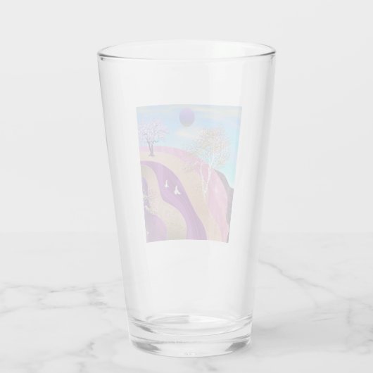 Lente bloesems Landschap Glas (Achterkant)