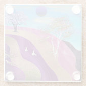 Lente bloesems Landschap Glazen Onderzetter (Achterkant)