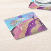 Lente bloesems Landschap Kartonnen Onderzetters (Schuin)