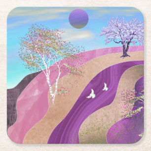 Lente bloesems Landschap Kartonnen Onderzetters